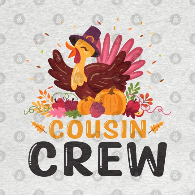 Cousin Crew Turkey Cute Family Thanksgiving Pajamas by reedae